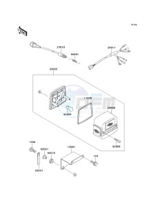 KAF 950 B [MULE 3010 DIESEL 4X4] (B1) [MULE 3010 DIESEL 4X4] drawing TAILLIGHT-- S- -