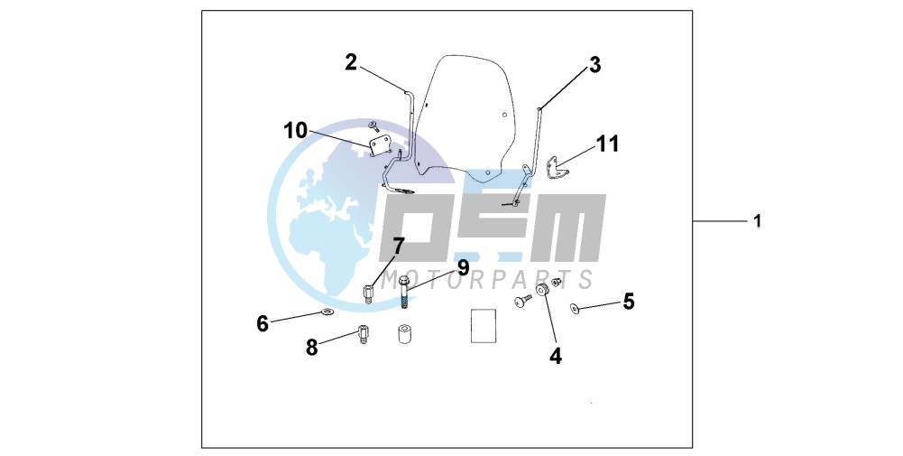 WINDSHIELD EXCL KNUCKLE GUARDS