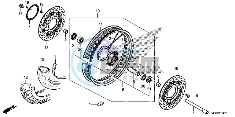 FRONT WHEEL (CB1100CA/CAD)