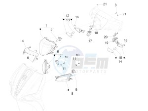 Liberty 150 iGET 4T 3V ie ABS (NAFTA) drawing Front headlamps - Turn signal lamps