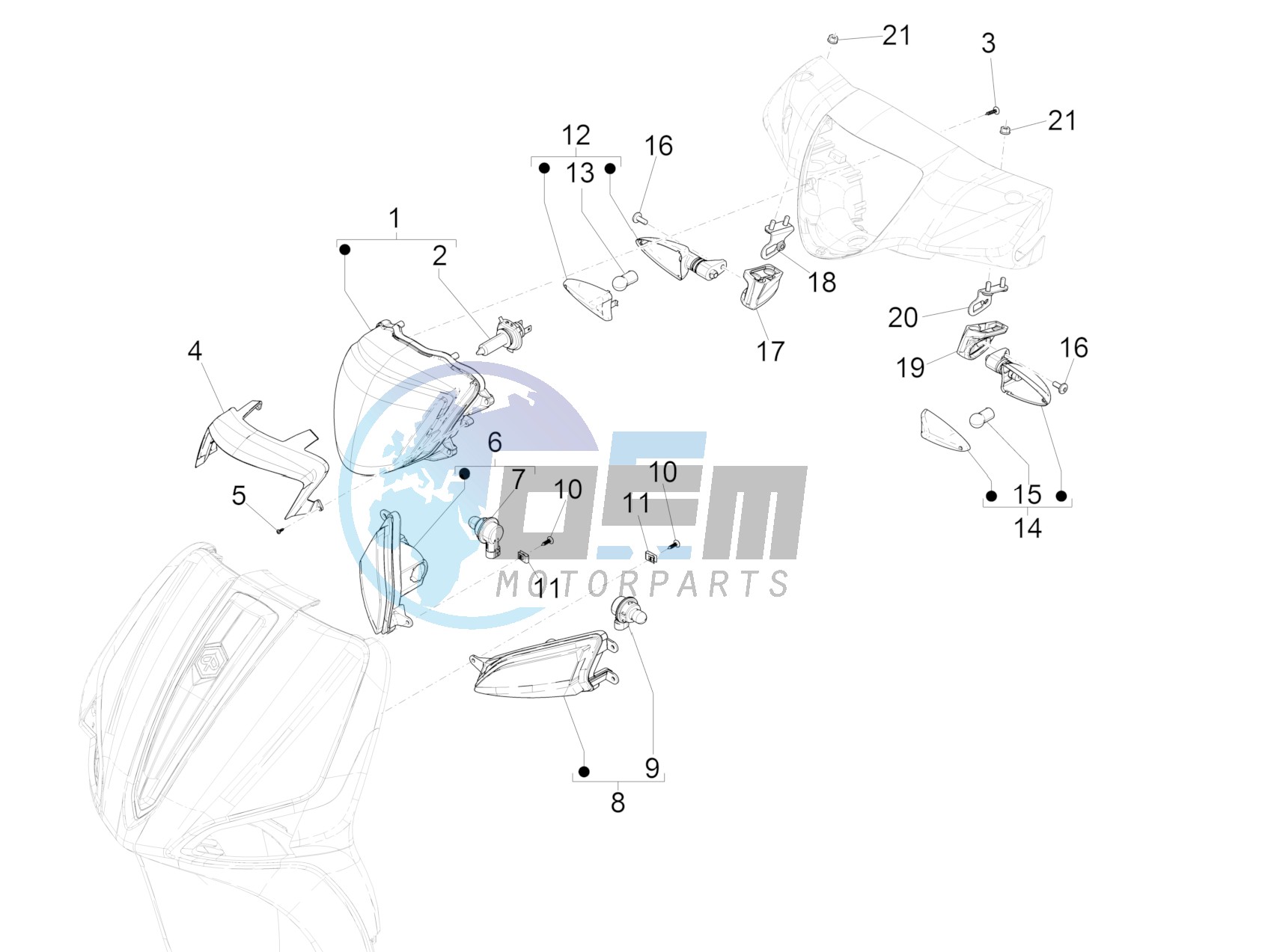 Front headlamps - Turn signal lamps