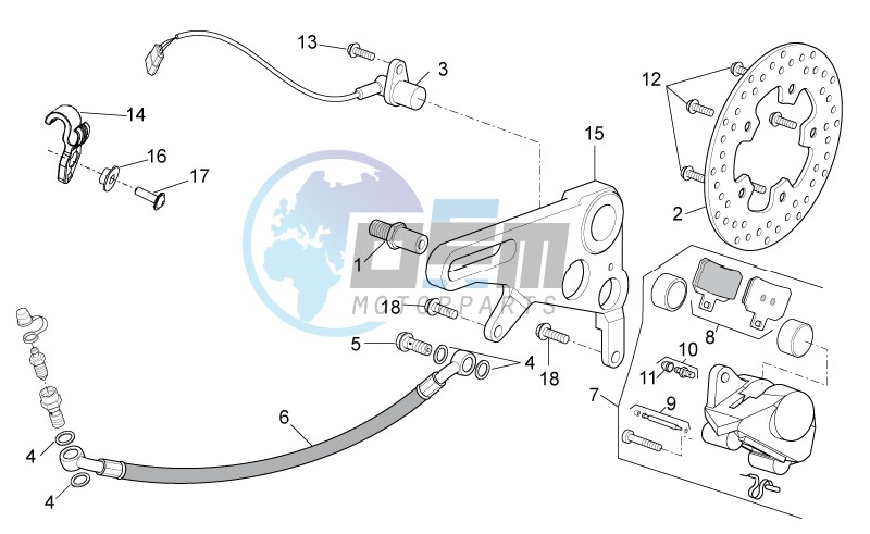 Rear brake caliper