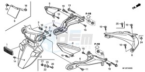 CBR600RA9 France - (F / ABS CMF) drawing REAR FENDER