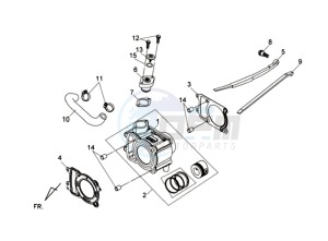 HD 2 125i drawing CYLINDER MET PISTON / CYLINDER GASKETS TOP AND BOTTOM