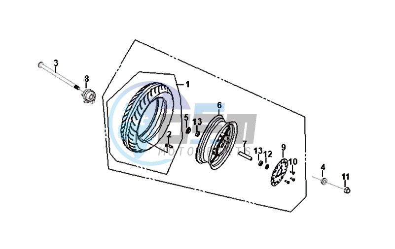 FRONT WHEEL / FIDDLE II 50 (25 KM/H) (AF05W4-NL) (E4) (L8-M0)