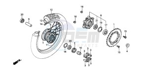 NX250 drawing REAR WHEEL