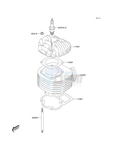 KSF 80 A [KFX80] (A6F) A6F drawing CYLINDER HEAD