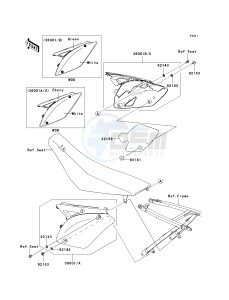 KX 450 E (KX450F MONSTER ENERGY) (E9FA) E9FA drawing SIDE COVERS