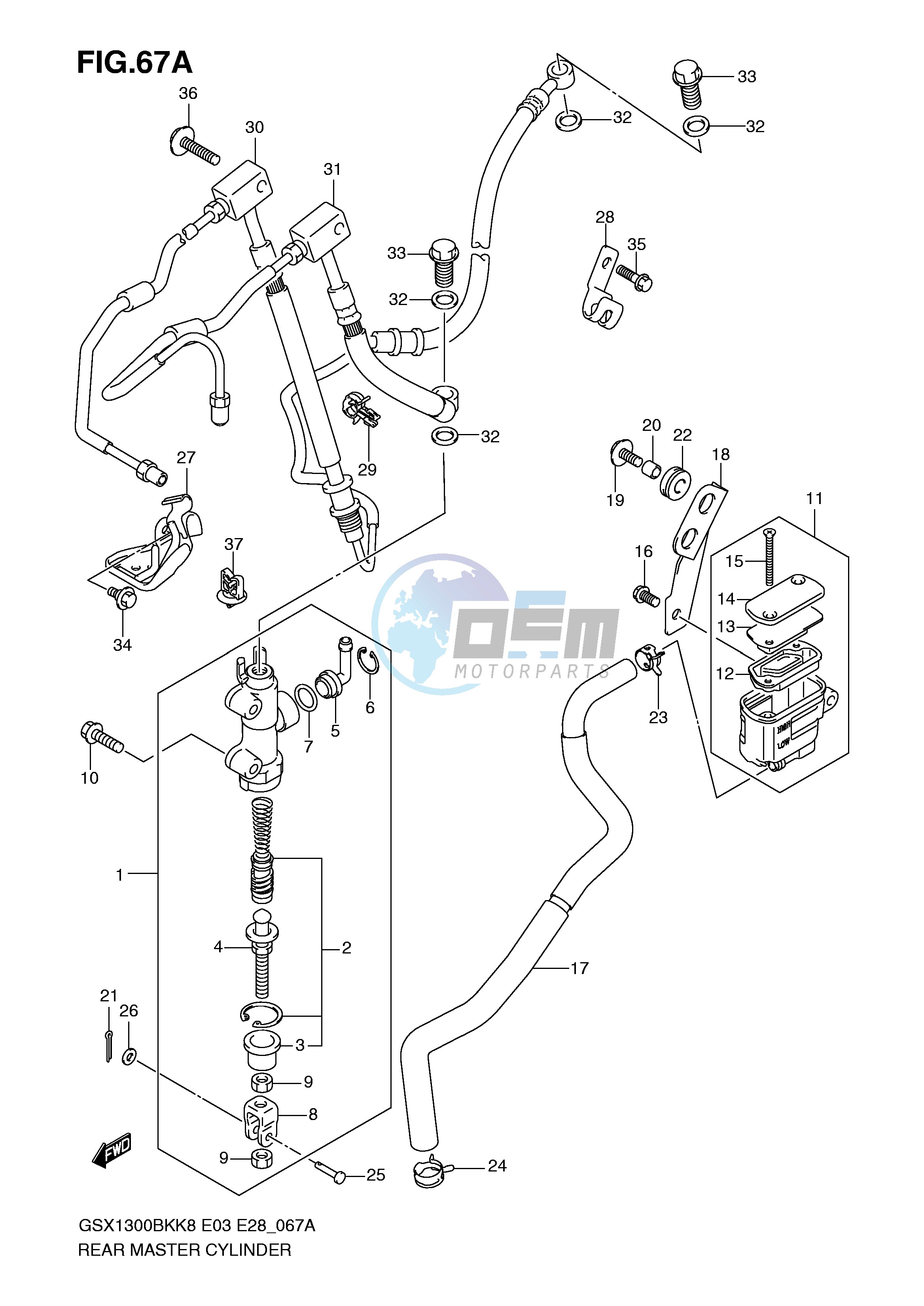 REAR MASTER CYLINDER (GSX1300BKAK8 AK9)