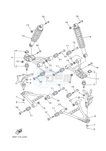 YFM350A YFM350TE GRIZZLY 350 2WD (B142 B143 B144) drawing FRONT SUSPENSION & WHEEL