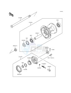 KDX 250 D [KDX250] (D1-D4) [KDX250] drawing FRONT HUB@-- KDX250-D2_D3_D4- -