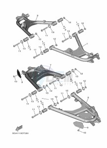 YXE850EBN YXE85WPBK (B0D1) drawing REAR ARM