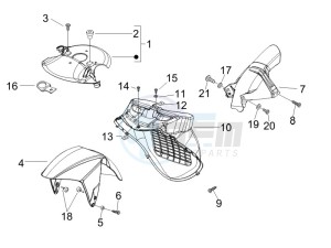 Runner 125 VX 4t e3 (UK) UK drawing Wheel housing - Mudguard