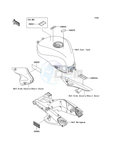 NINJA ZX-10R ZX1000D6F FR GB XX (EU ME A(FRICA) drawing Labels