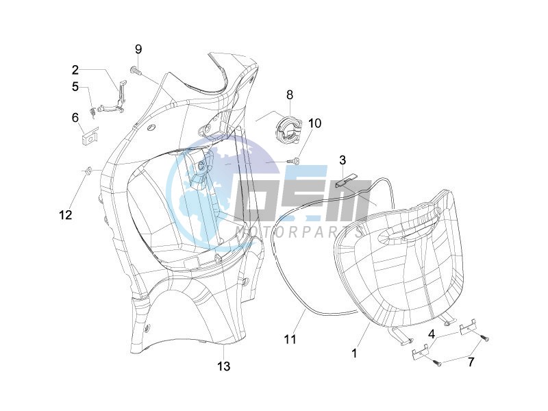 Front glove-box - Knee-guard panel