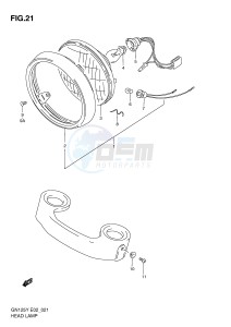 GN125 (E2) drawing HEADLAMP (MODEL V W X Y K1 E2,E71,P9)