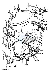 GSX-R1100 (G-H-J) drawing COWLING (MODEL H)