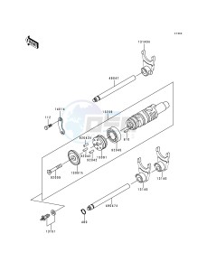 KZ 1000 P [POLICE 1000] (P15-P19) [POLICE 1000] drawing GEAR CHANGE DRUM_SHIFT FORK-- S- -