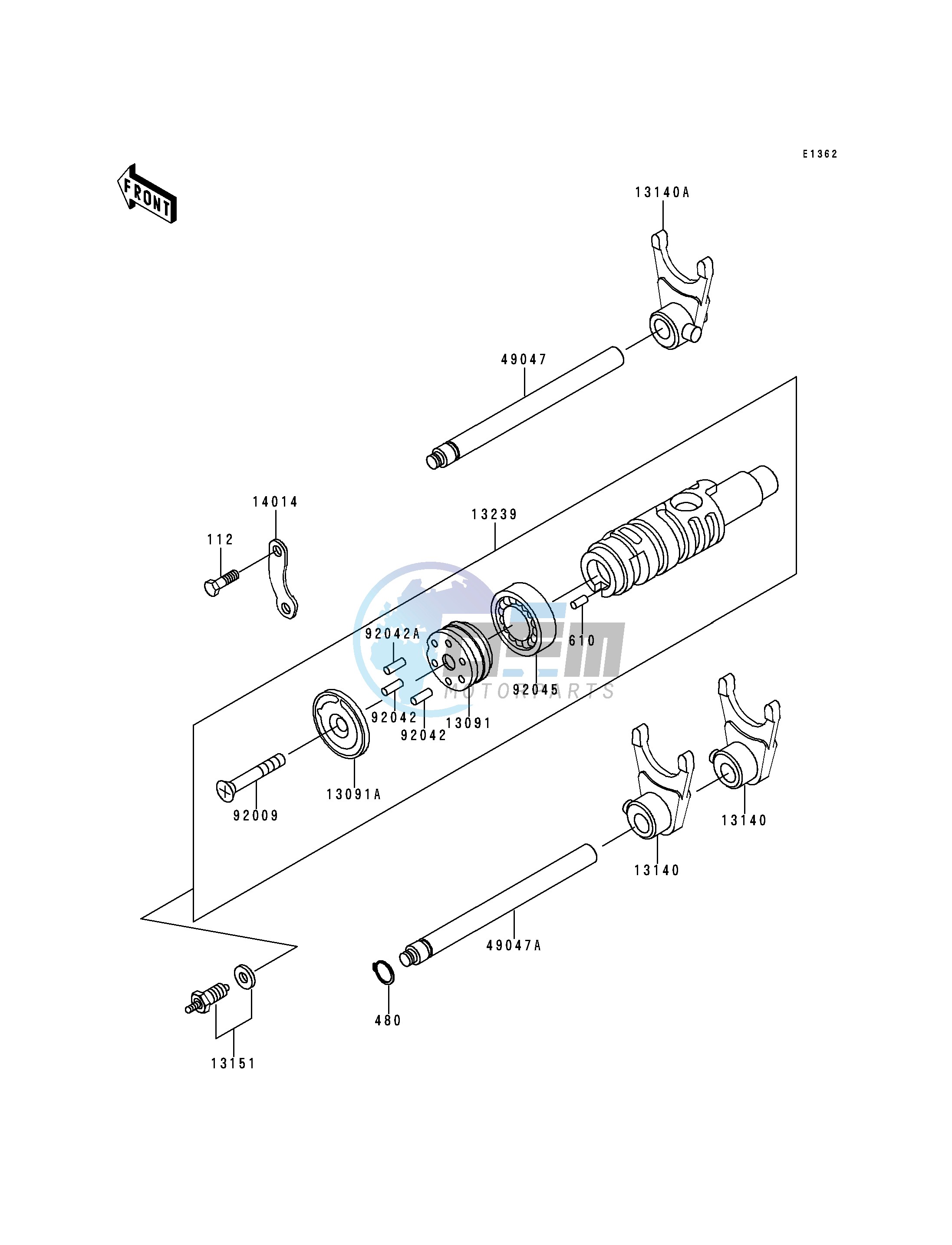 GEAR CHANGE DRUM_SHIFT FORK-- S- -