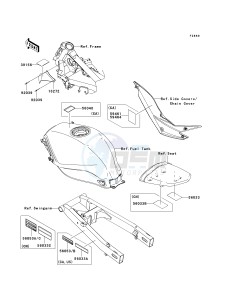 EX250 J [NINJA 250R] (J8F-J9FA) J9F drawing LABELS