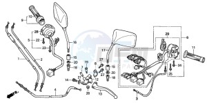 CB600F CB600F drawing HANDLE LEVER/SWITCH/ CABLE (CB600F3/4/5/6)