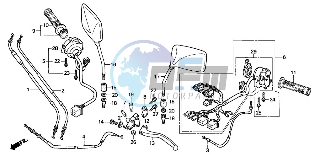 HANDLE LEVER/SWITCH/ CABLE (CB600F3/4/5/6)