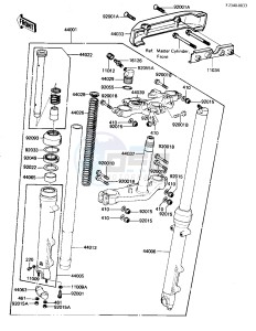 KZ 1100 B [GPZ) (B1-B2) [GPZ) drawing FRONT FORK -- KZ1100-B1- -