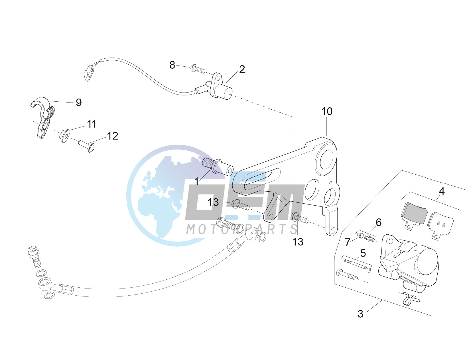 Rear brake caliper