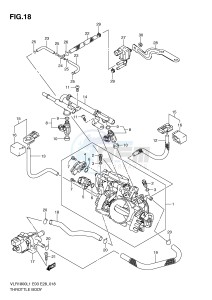 VLR1800 (E3-E28) drawing THROTTLE BODY (VLR1800TL1 E33)