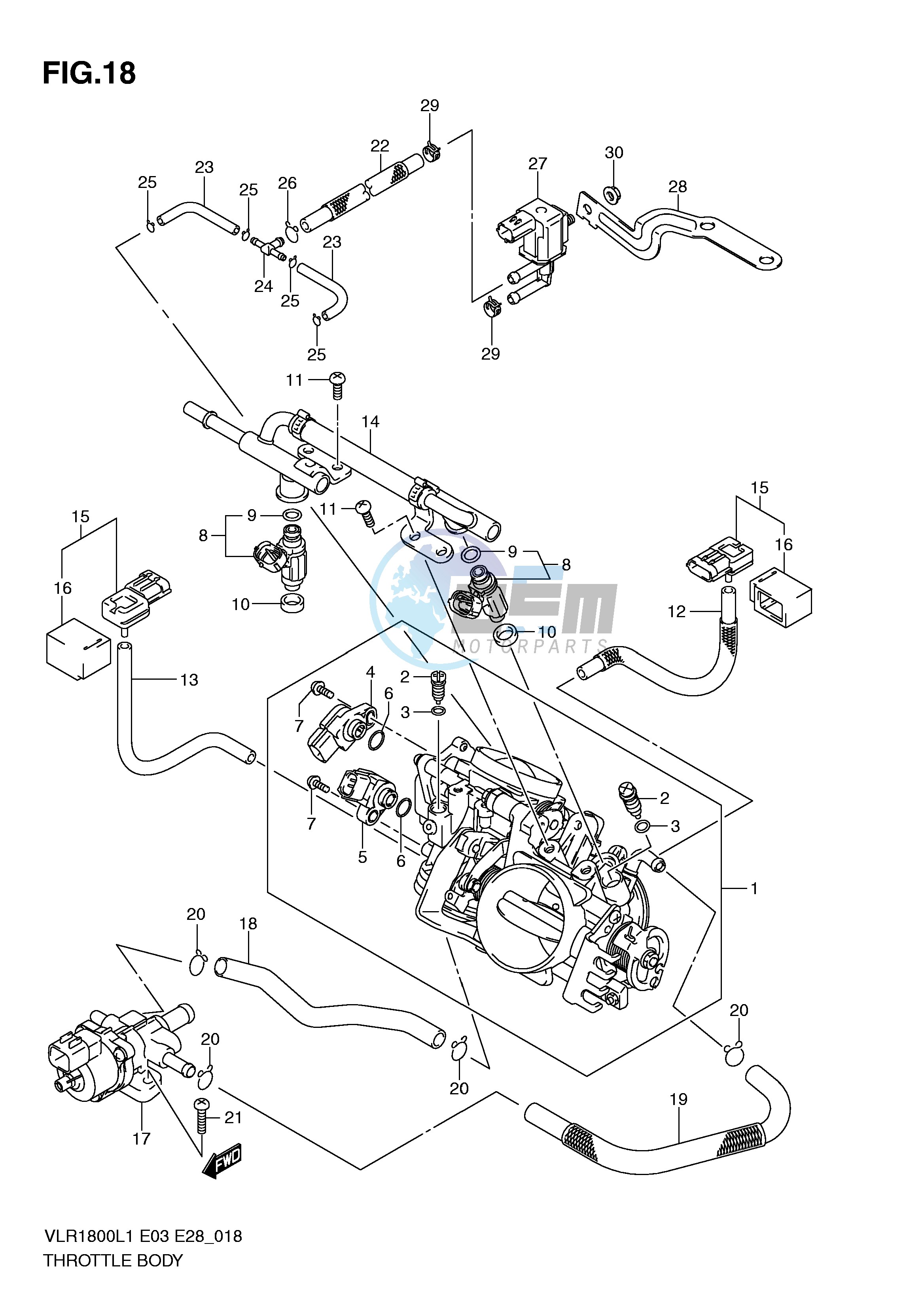 THROTTLE BODY (VLR1800TL1 E33)