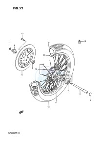 VS750GL (E1) INTRUDER drawing FRONT WHEEL (MODEL J K L M)