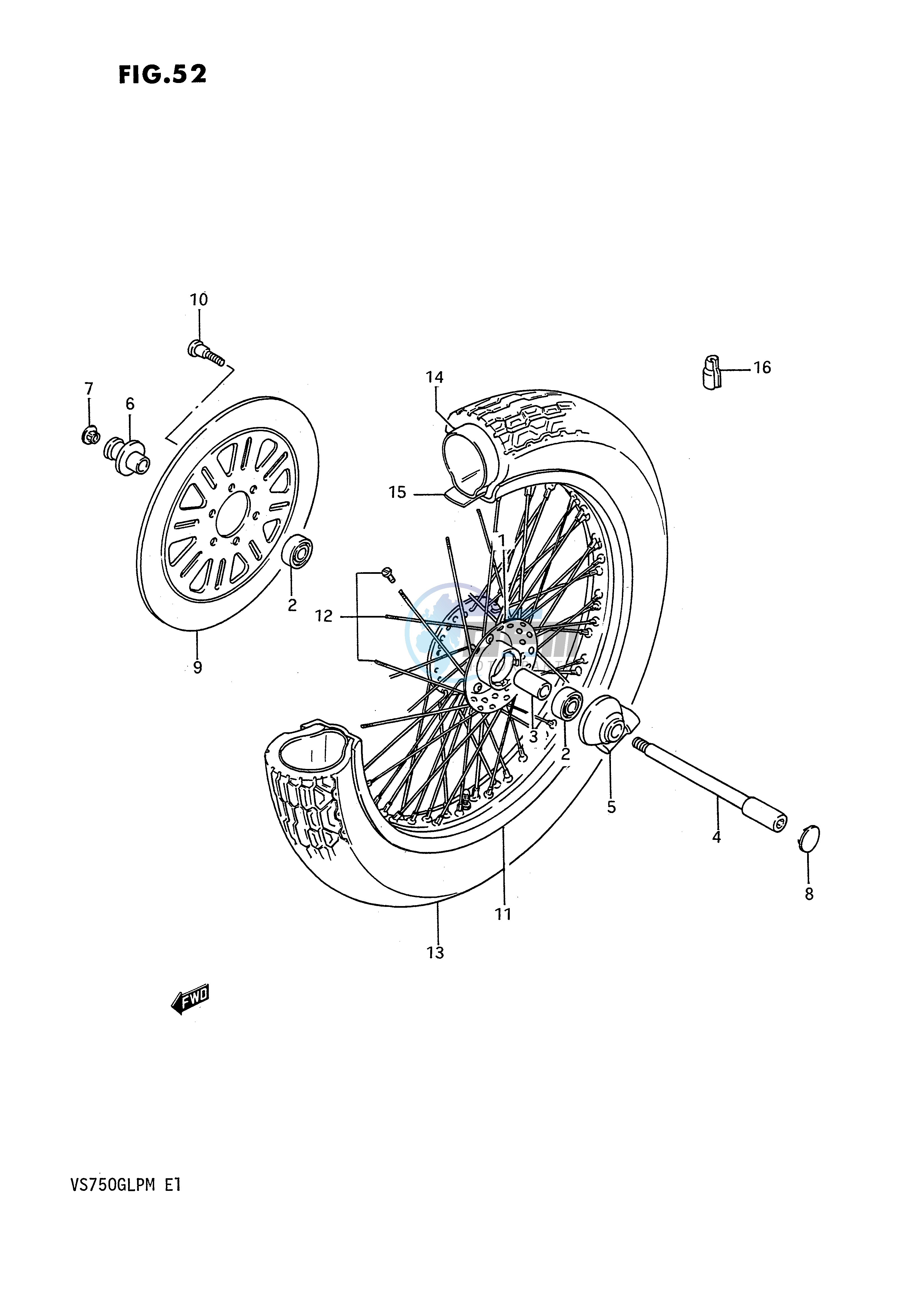 FRONT WHEEL (MODEL J K L M)