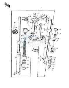 KH 250 A S(A5-S) drawing FRONT FORK -- S1-A_B- -