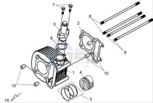 X'PRO 125 drawing CYLINDER / GASKETS