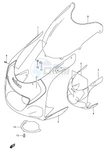 GSX-R750 (E2) drawing COWLING BODY (MODEL W)