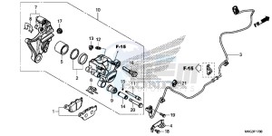 CMX500AH UK - (E) drawing REAR BRAKE CALIPER