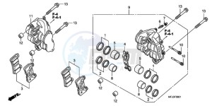 CBR600RA9 Korea - (KO / ABS MK) drawing FRONT BRAKE CALIPER (CBR600RR9,A/RA9,A)