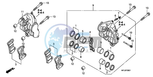 FRONT BRAKE CALIPER (CBR600RR9,A/RA9,A)