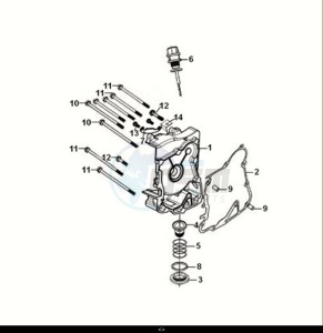 SYMPHONY ST 125 (XL12W1-EU) (E5) (M1) drawing R. CRANK CASE COVER