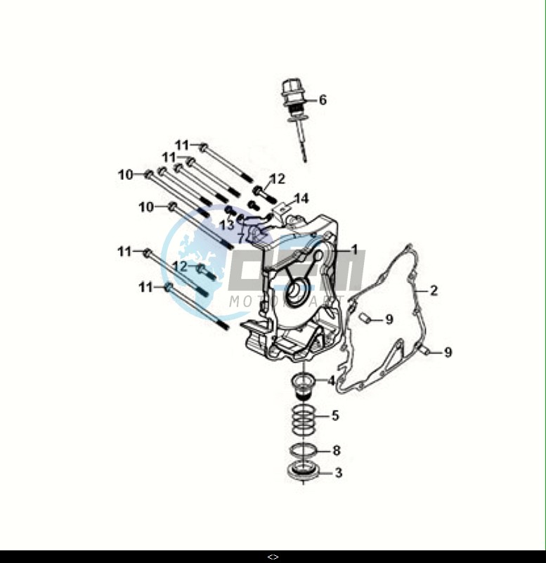 R. CRANK CASE COVER