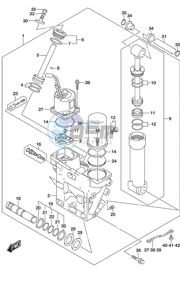 Trim Cylinder w/Transom (X) & (XX)