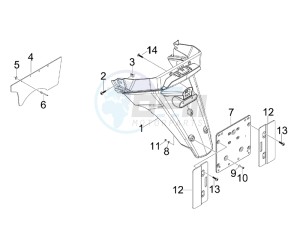 X7 250 ie Euro 3 drawing Rear cover - Splash guard