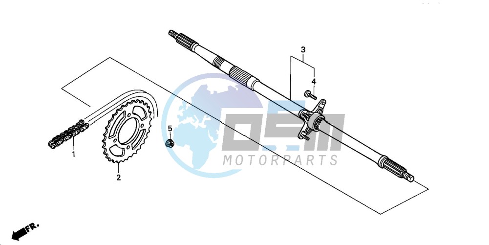 REAR WHEEL AXLE