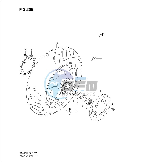 REAR WHEEL (AN400ZAL1 E19)