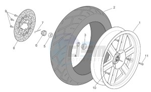 Sport City 125-200 e2 125-200-250 drawing Rear Wheel