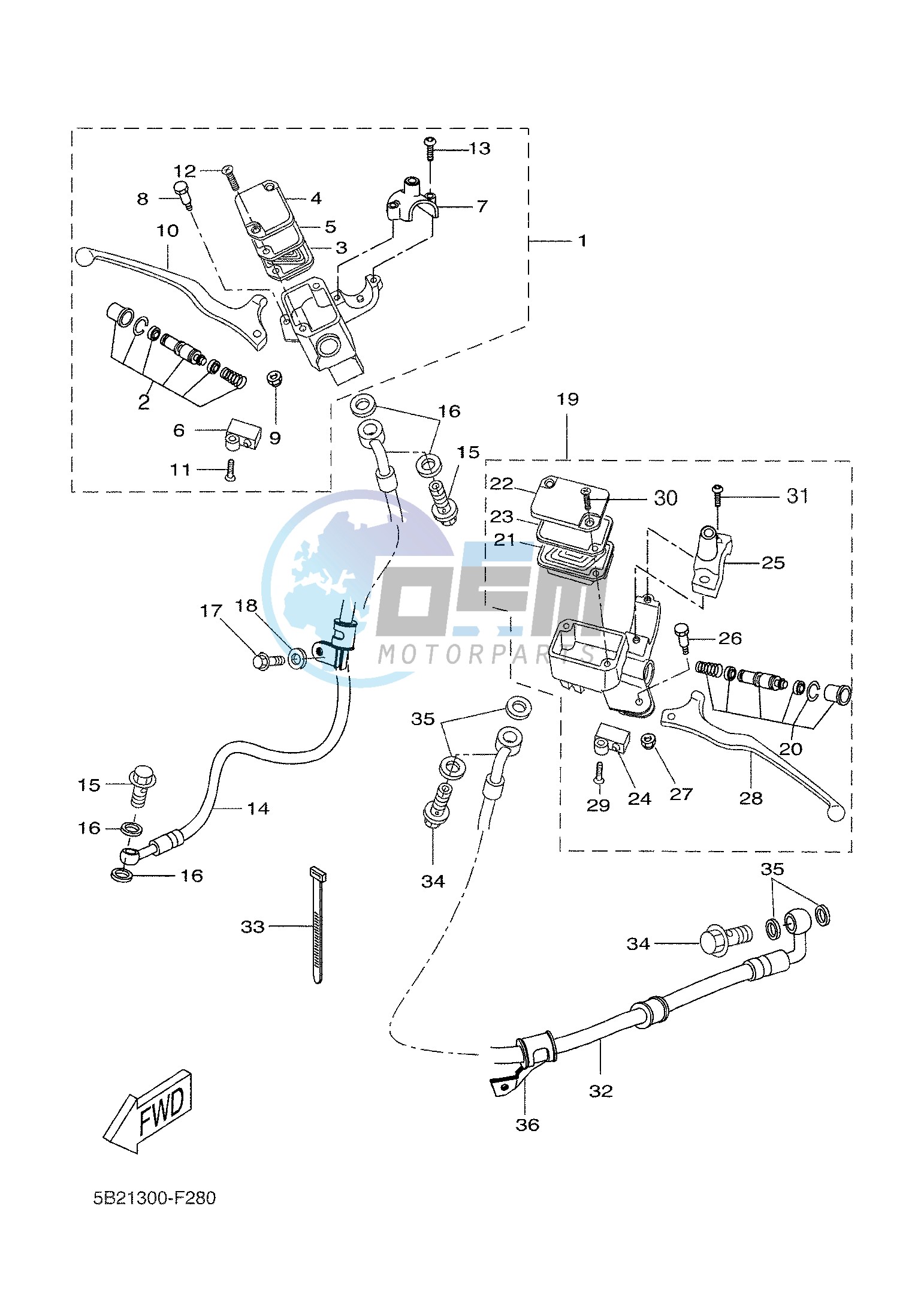 M. CYLINDER FOR DISK BRAKE