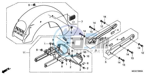 REAR FENDER/GRAB RAIL