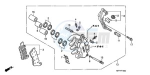 XL700VA9 France - (F / ABS CMF SPC) drawing L. FRONT BRAKE CALIPER (ABS)