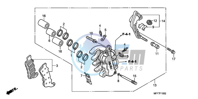 L. FRONT BRAKE CALIPER (ABS)