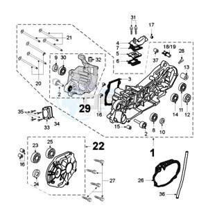 FIGHT RW3A drawing CRANKCASE WITH LONG MOUNT RUBBERS